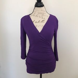 Banana Republic faux wrap purple top